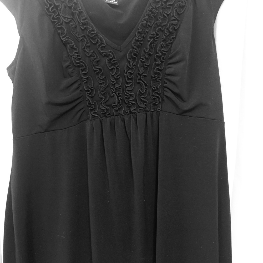 Glamour Black empire dress shift Sz 16 Sleeveless
